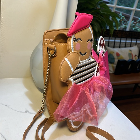 Betsey Johnson Gingerbread XO CAN CAN Girl Crossbody Bag Christmas Multi NWT - Picture 7 of 14